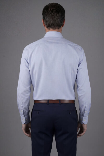 Regular Fit Klasik Erkek Pamuk Gri Gömlek - 2