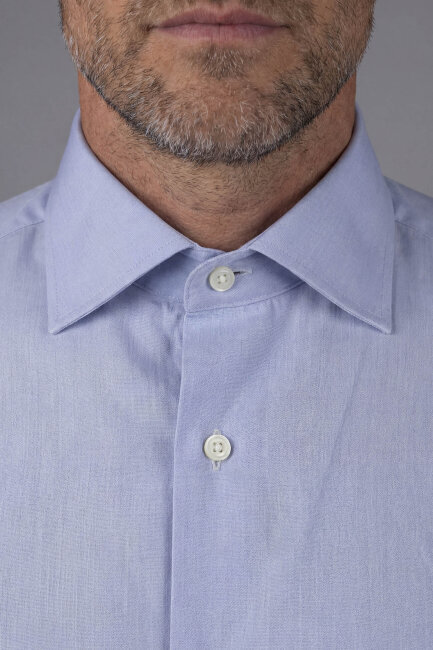 Regular Fit Klasik Erkek Pamuk Gri Gömlek - 3