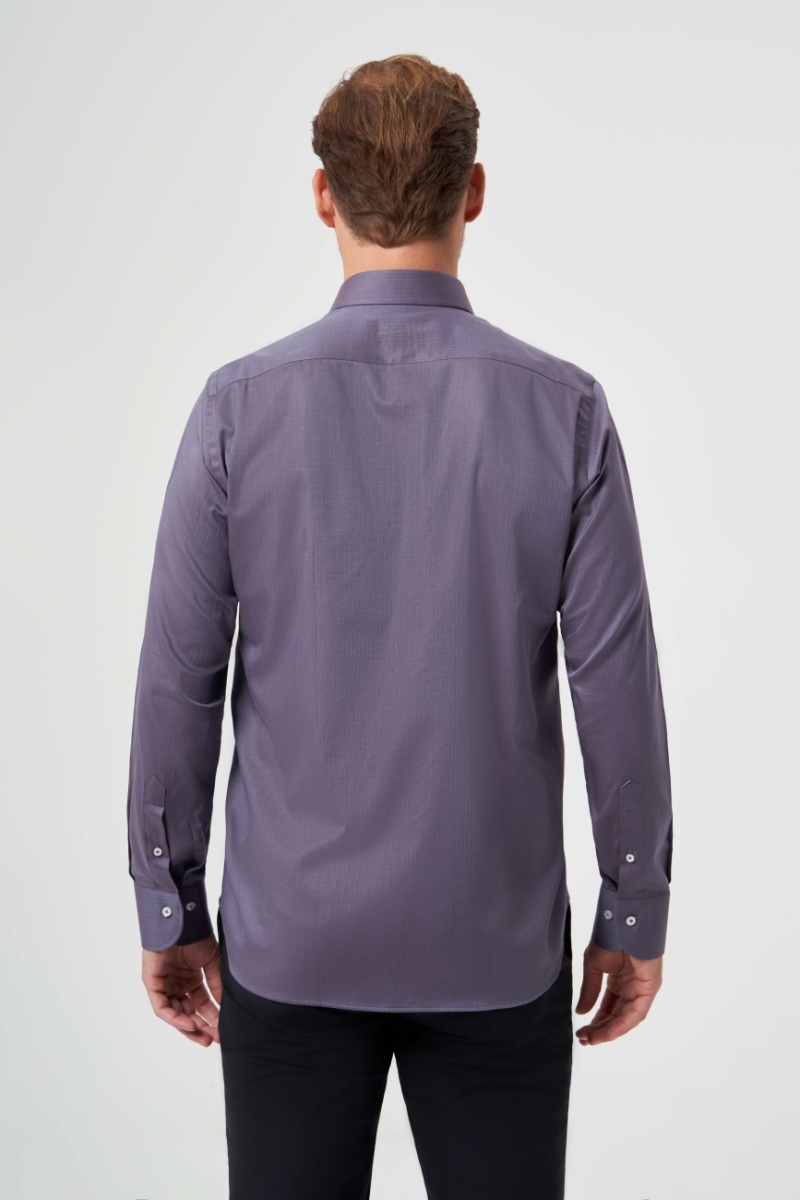 Regular Fit Klasik Füme Erkek Gömlek - 2