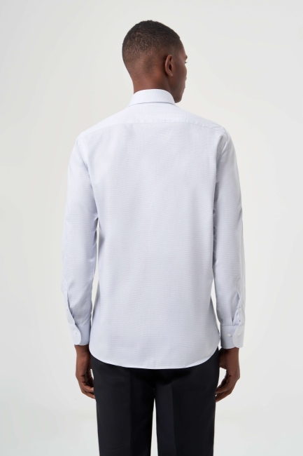 Regular Fit Klasik Gri Erkek Gömlek - 2