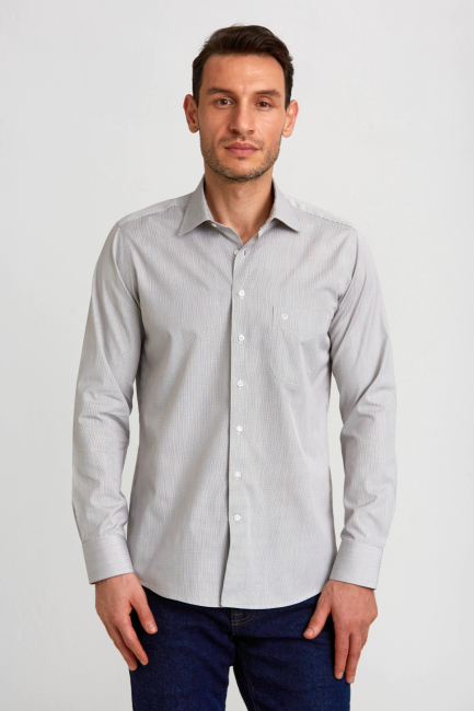 Regular Fit Coffee Classic Men's Shirt - 1