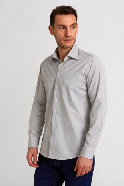 Regular Fit Coffee Classic Men's Shirt - 3