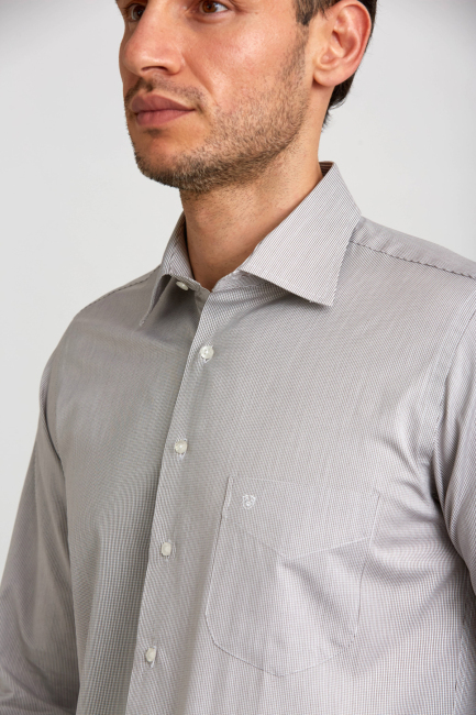 Regular Fit Coffee Classic Men's Shirt - 4