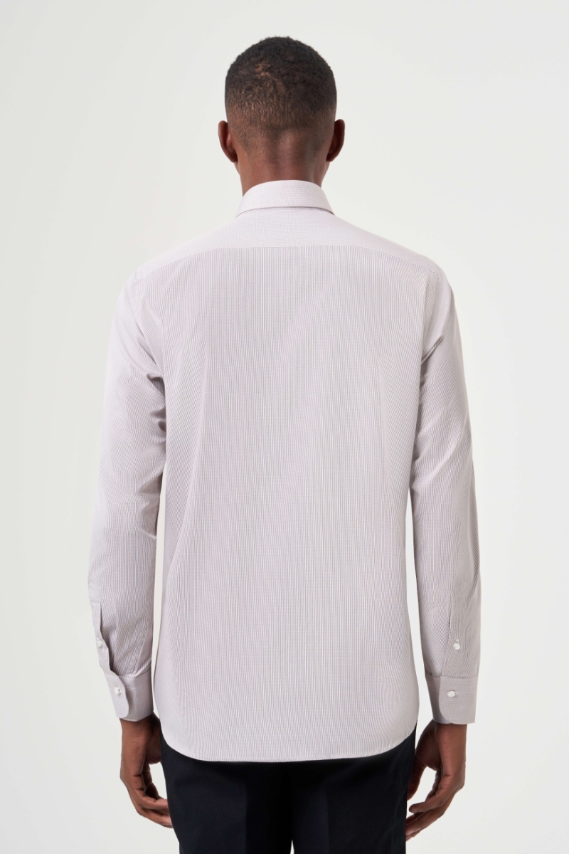 Regular Fit Klasik Kahve Erkek Gömlek - 2