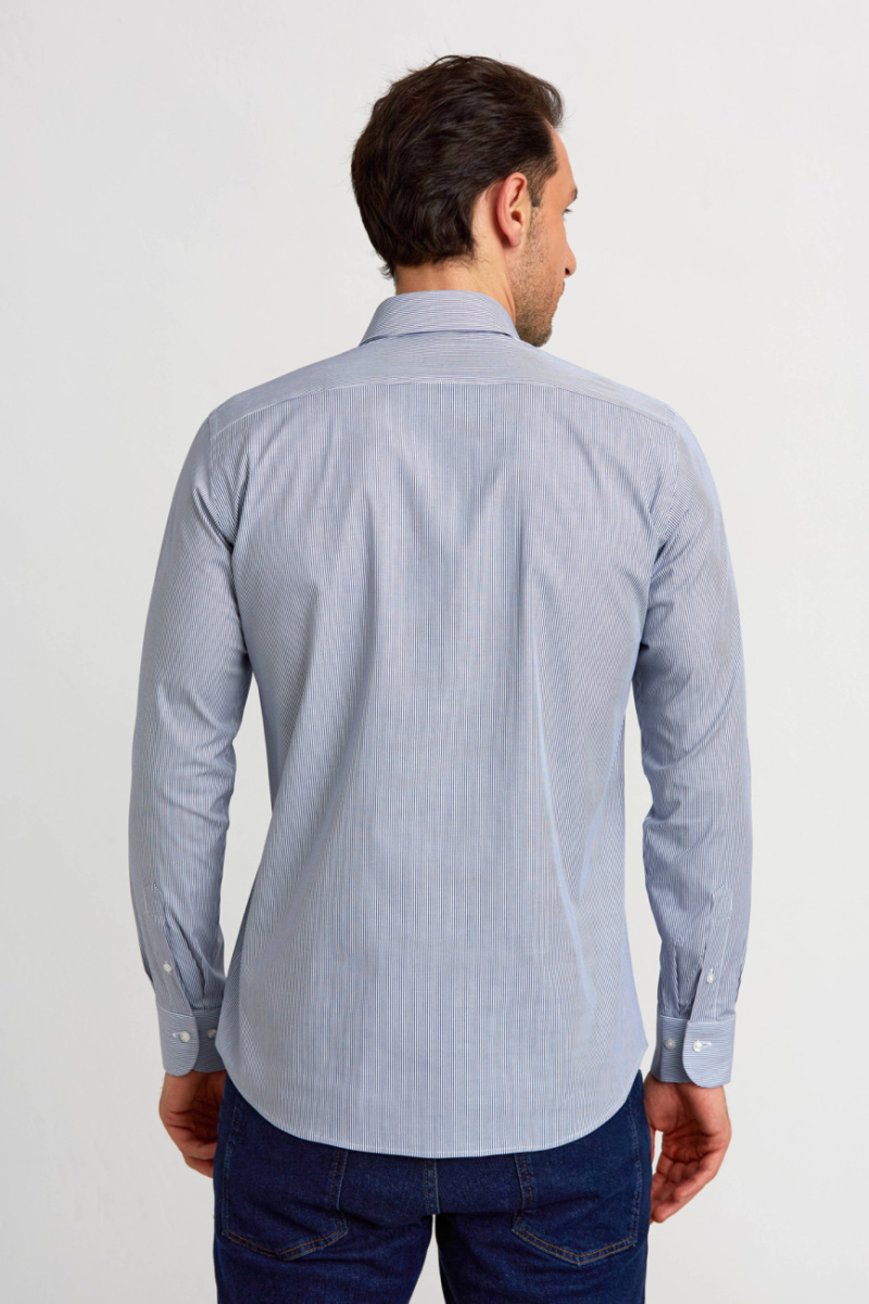 Regular Fit Klasik Lacivert Erkek Gömlek - 2