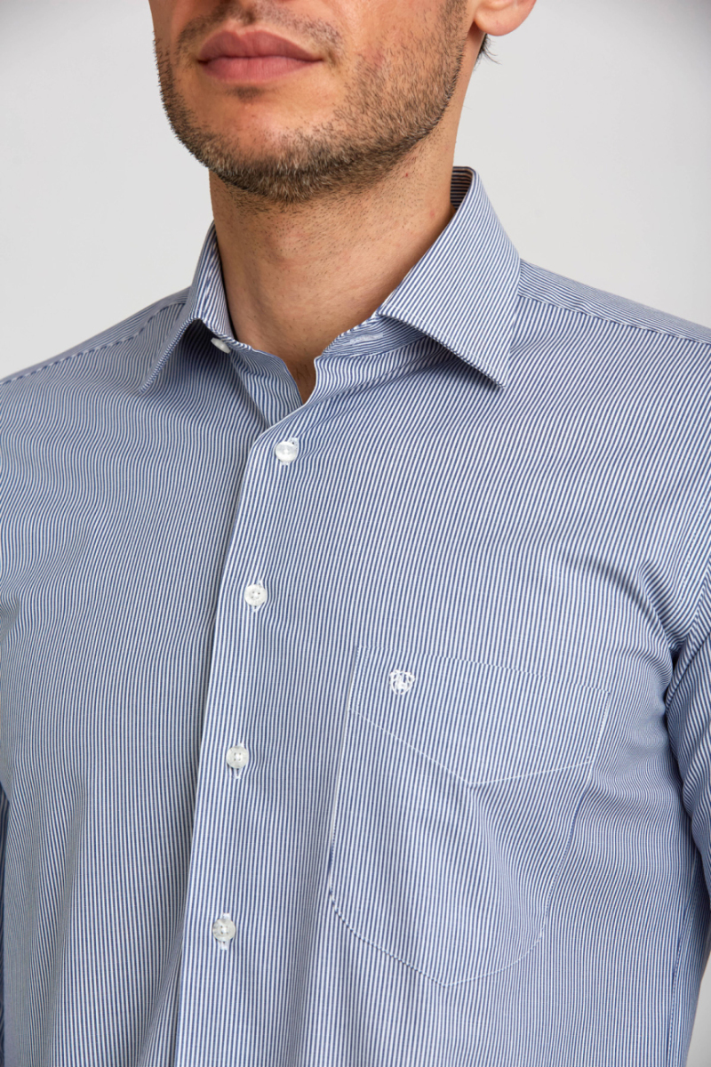 Regular Fit Klasik Lacivert Erkek Gömlek - 5