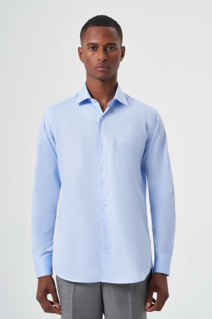 Regular Fit Classic Blue Men's Shirt - 1