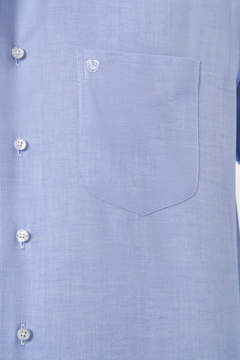 Regular Fit Klasik Mavi Oxford Erkek Gömlek - 3