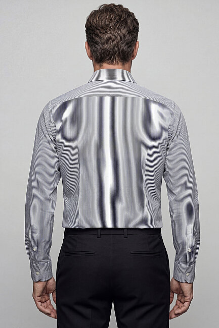 Regular Fit Klasik Pamuk Gri Erkek Gömlek - 2