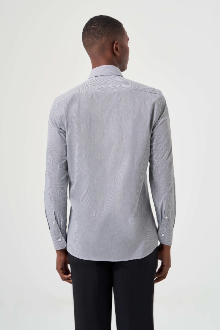 Regular Fit Klasik Siyah Erkek Gömlek - 2