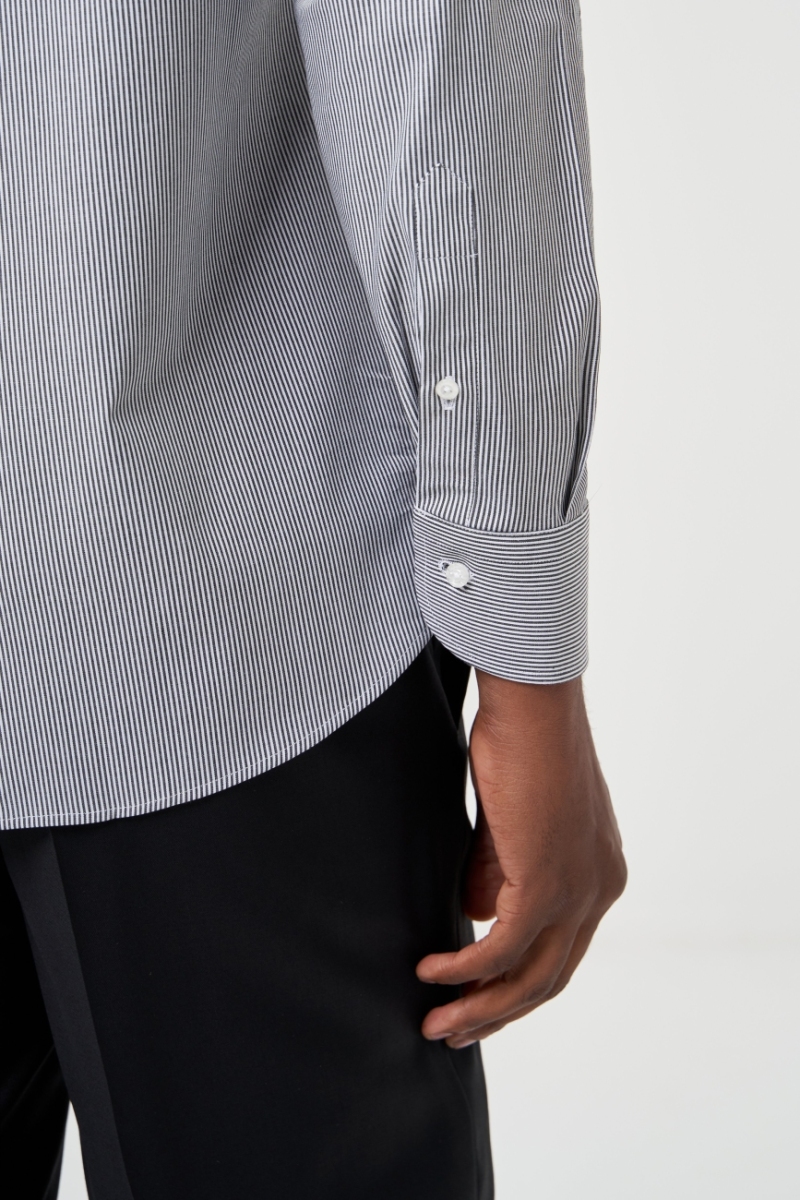 Regular Fit Klasik Siyah Erkek Gömlek - 4