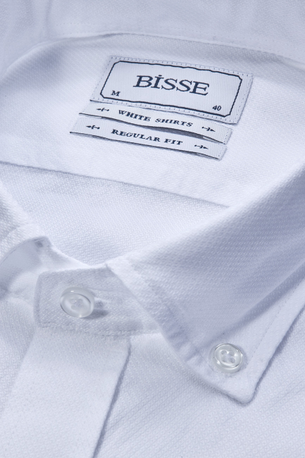 Regular Fit Klasik Spor Yaka Beyaz Erkek Gömlek - 4