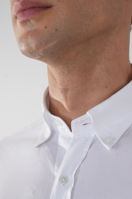 Regular Fit  Klasik Tek Cep Beyaz Erkek Gömlek - 4