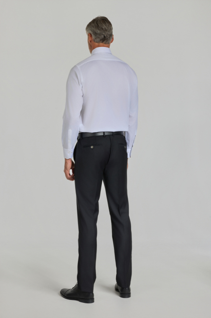 Regular Fit Klasik Yaka Beyaz Pamuk Erkek Gömlek - 6