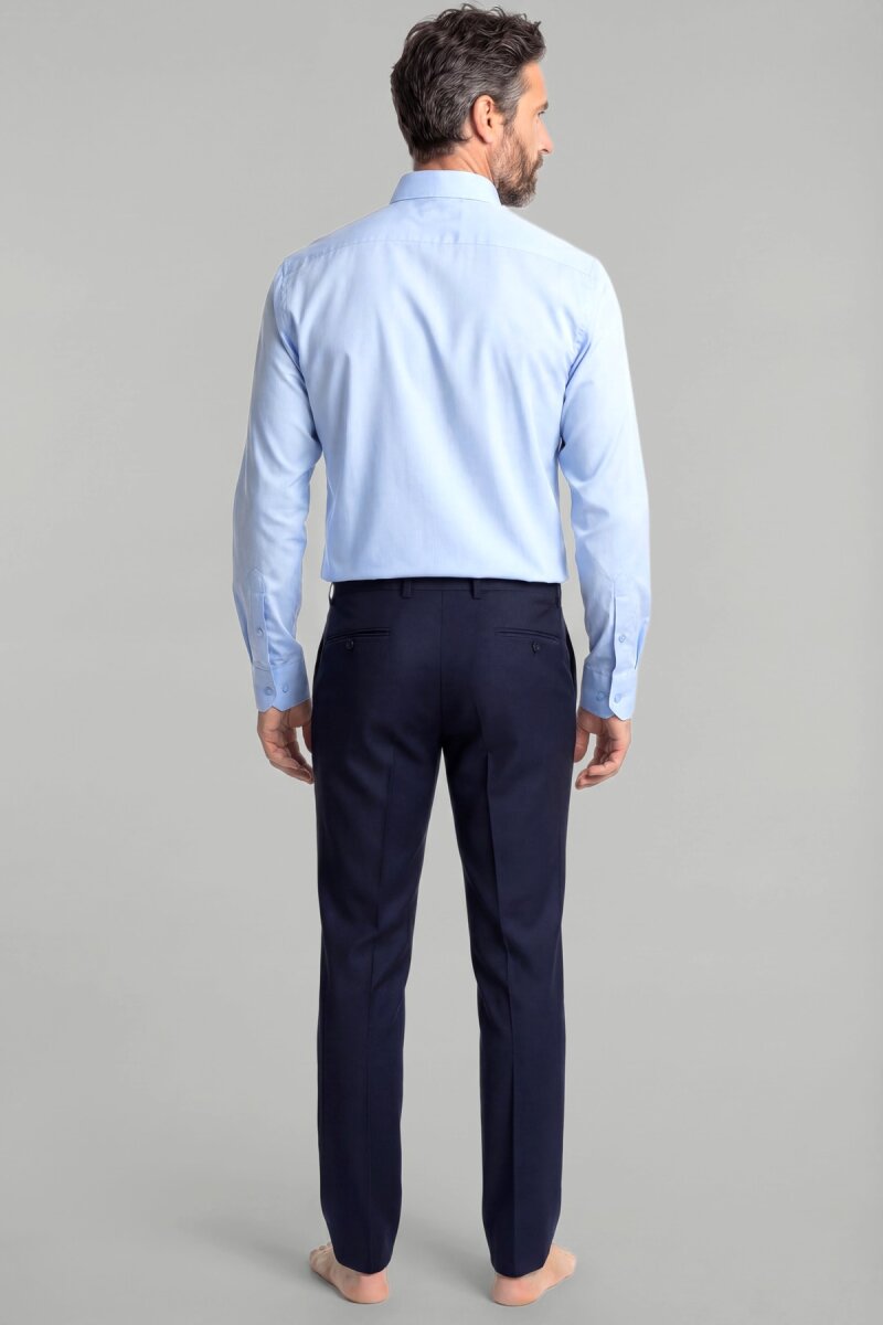 Regular Fit Klasik Yaka Mavi Pamuk Erkek Gömlek - 2