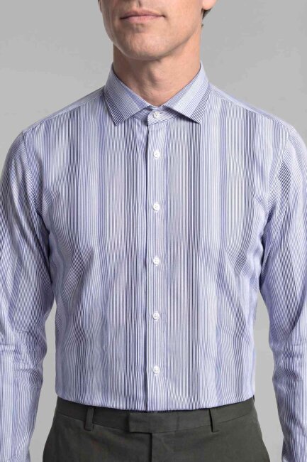 Regular Fit Kol İçi Apoletli Pamuk Lacivert Erkek Gömlek - 3