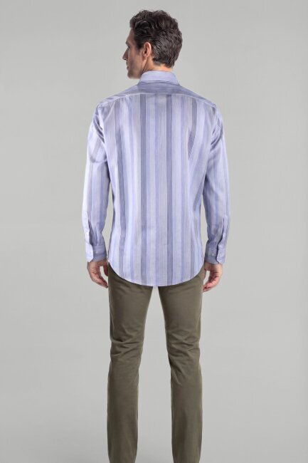 Regular Fit Kol İçi Apoletli Pamuk Lacivert Erkek Gömlek - 2