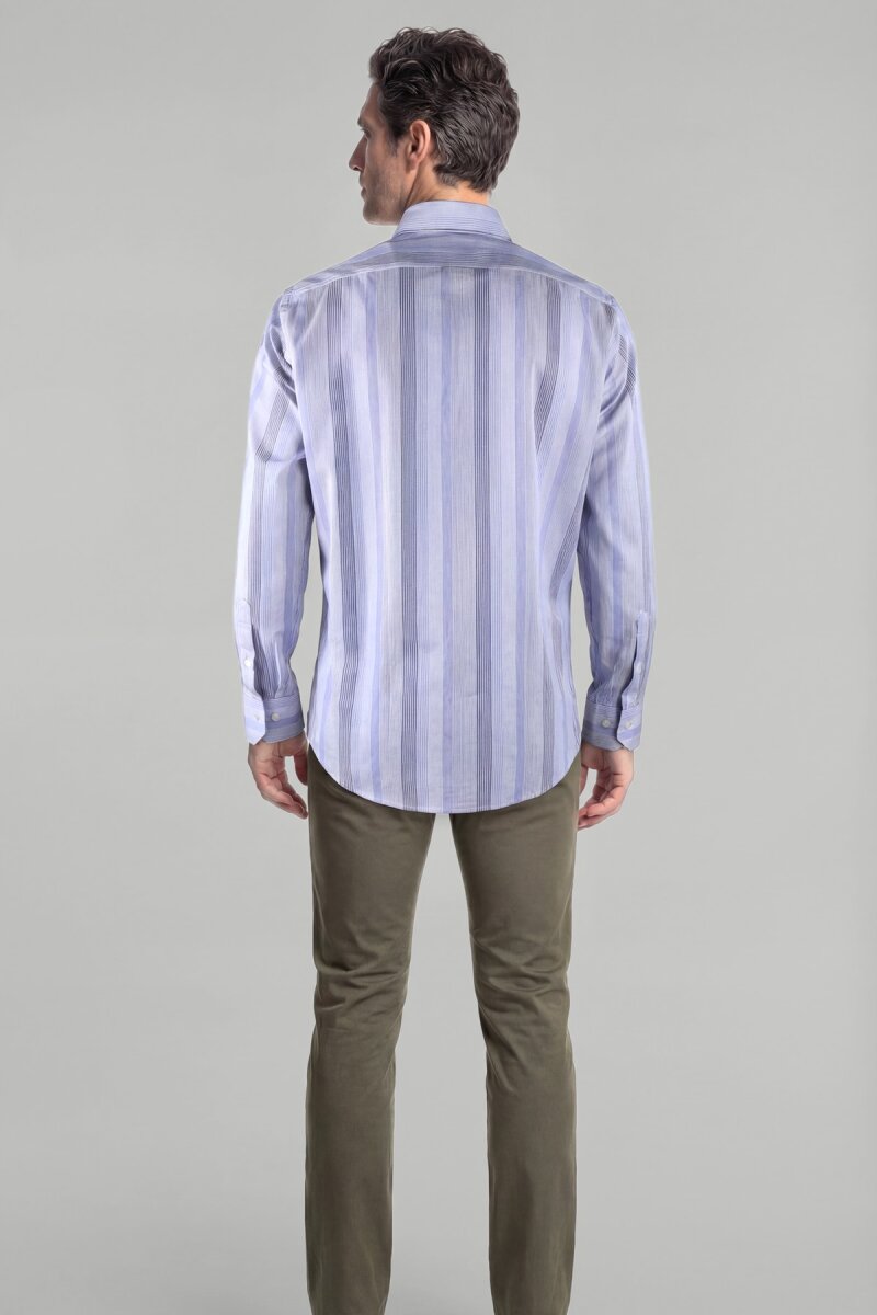 Regular Fit Kol İçi Apoletli Pamuk Lacivert Erkek Gömlek - 2