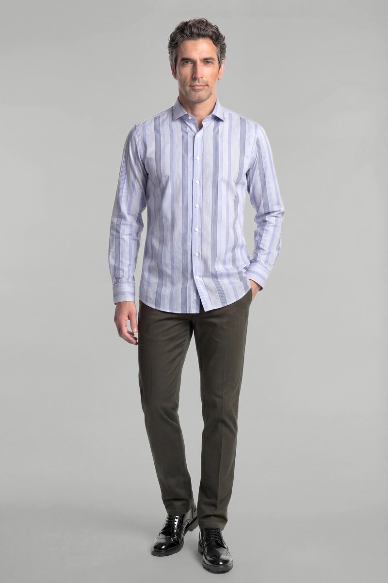 Regular Fit Kol İçi Apoletli Pamuk Lacivert Erkek Gömlek - 4