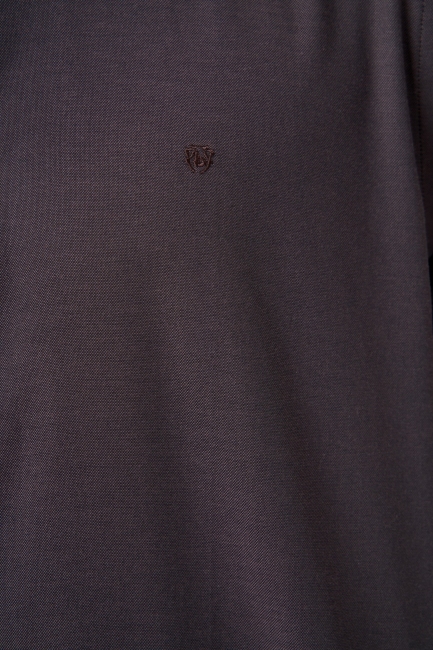 Regular Fit Koyu Kahve Basic Erkek Gömlek - 3