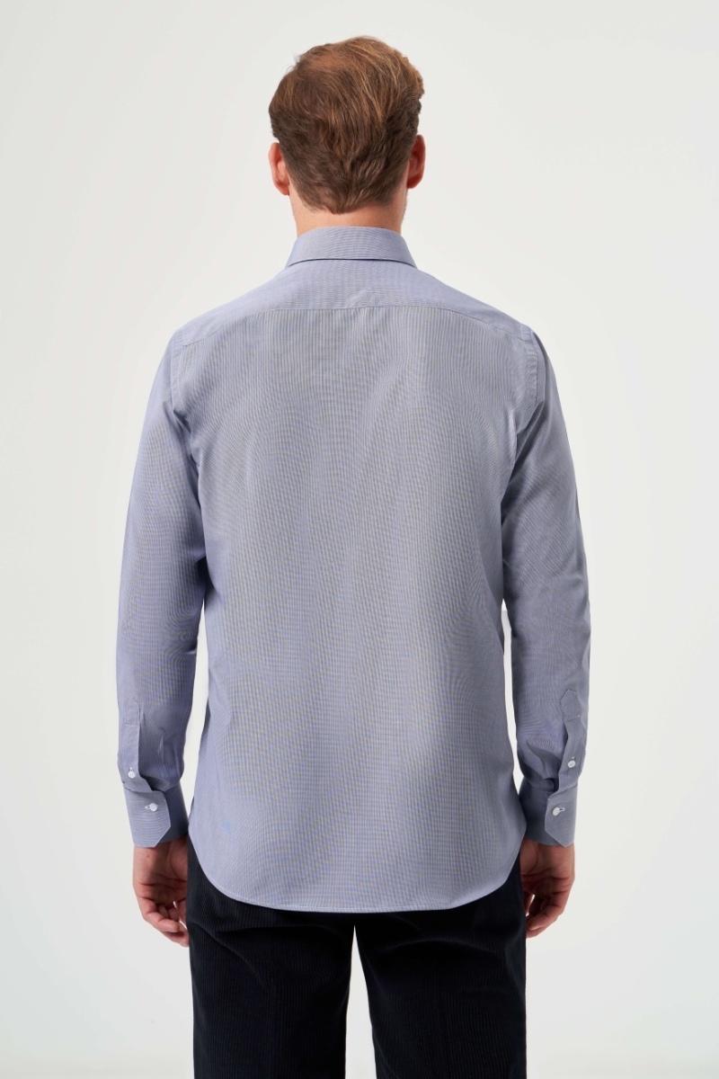 Regular Fit Lacivert Basic Klasik Erkek Gömlek - 2