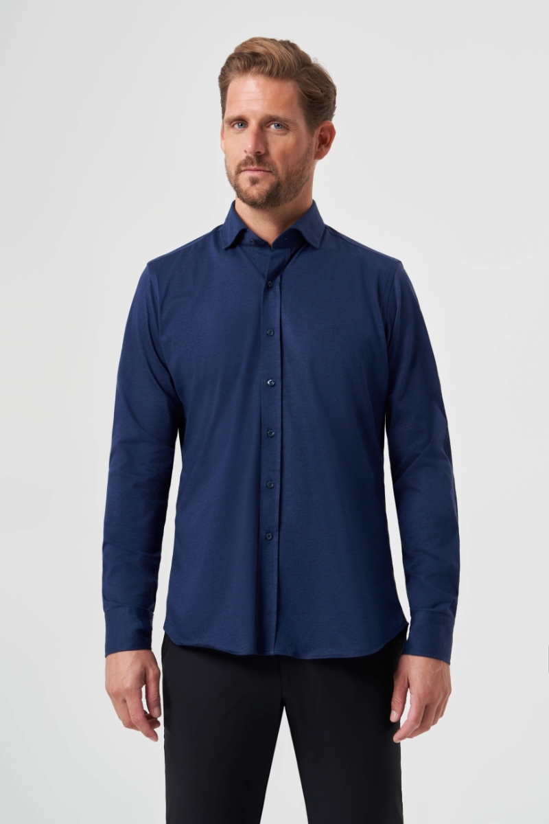 Regular Fit Lacivert Basic Spor Erkek Gömlek - 1