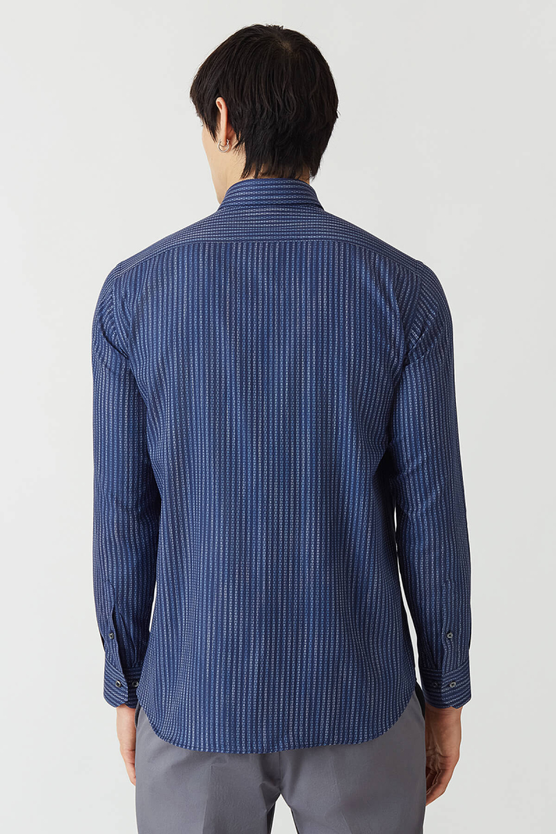 Regular Fit Lacivert Düğmeli Yaka Spor Erkek Gömlek - 2