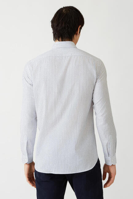 Regular Fit Lacivert Düz Spor Erkek Gömlek - 2