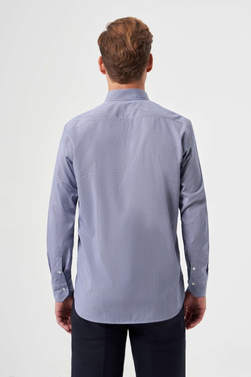 Regular Fit Lacivert Spor Basic Erkek Gömlek - 2