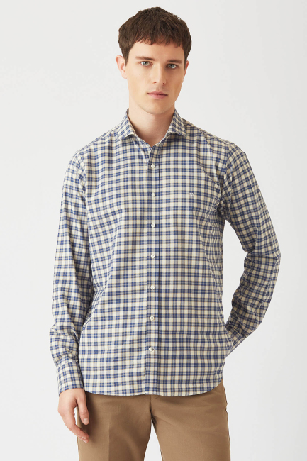Regular Fit Lacivert Spor Erkek Gömlek - 1