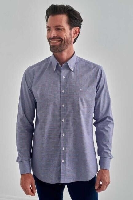 Regular Fit Lacivert Uzun Kollu Spor Erkek Gömlek - 4