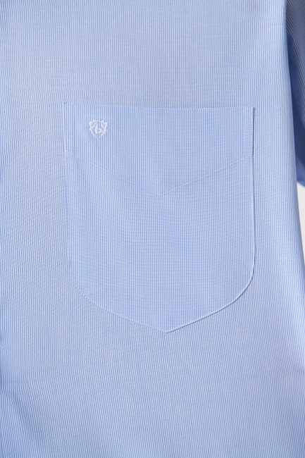Regular Fit Mavi Basic Klasik Erkek Gömlek - 3