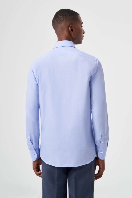 Regular Fit Blue Classic Men's Shirt - 2