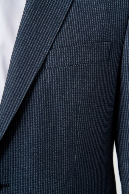 Regular Fit Mono Yaka 6 Drop Çift Yırtmaçlı Antrasit Erkek Yün Ceket - 3