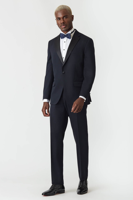 Regular Fit Mono Yaka Lacivert Erkek Smokin Takım