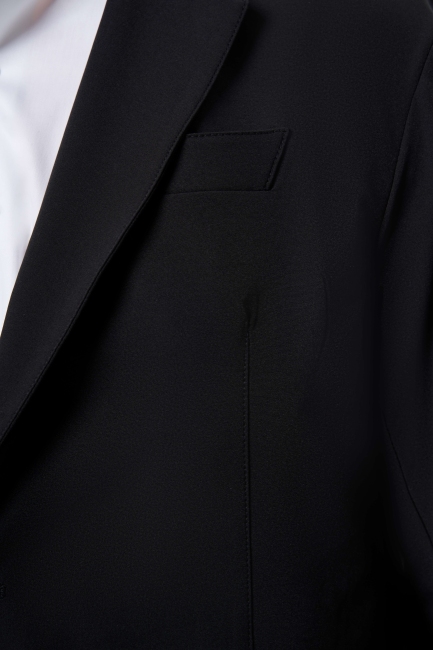 Regular Fit Mono Yaka Siyah Erkek Spor Ceket - 3