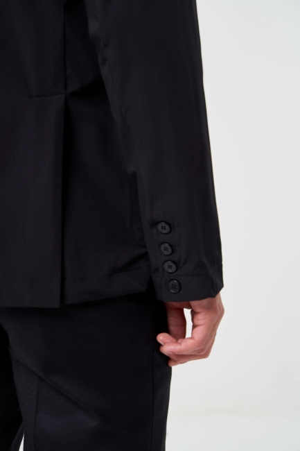 Regular Fit Mono Yaka Siyah Erkek Spor Ceket - 4