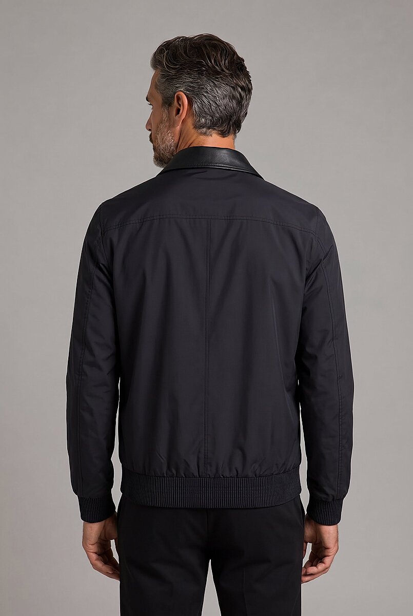 Siyah Regular Fit Mont Yaka Gömlek Polyamid Elastan - 2