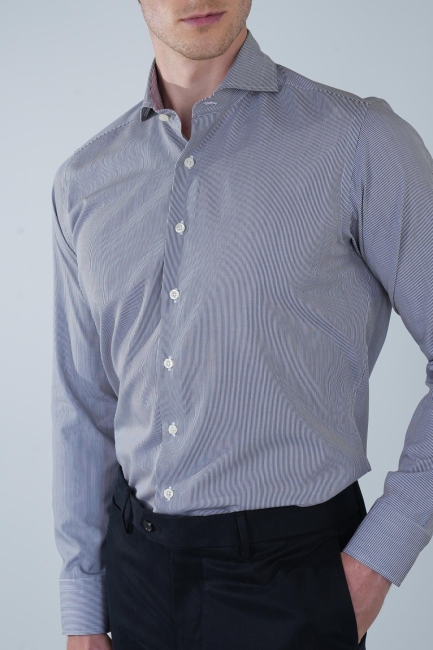 Regular Fit Napoli Yaka Uzun Kol Pamuk Yeşil Erkek Gömlek - 3