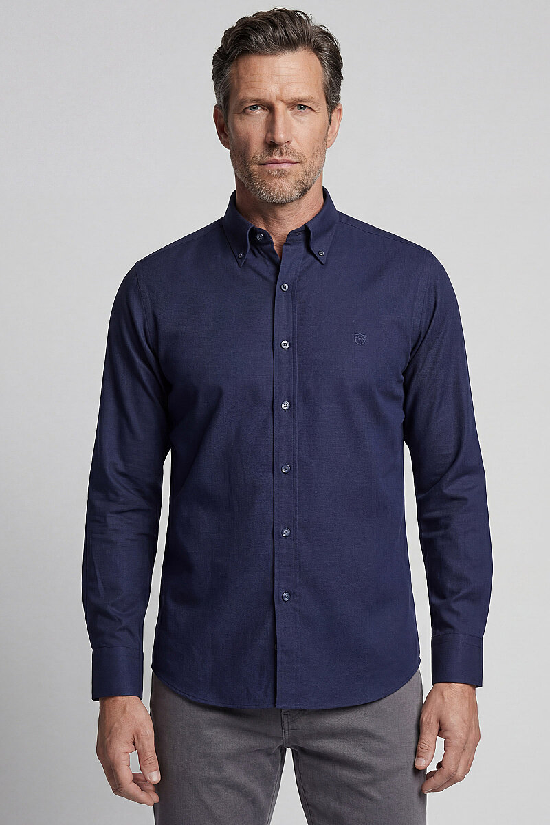 Regular Fit Pal Yaka Pamuk Lacivert Spor Erkek Gömlek - 1
