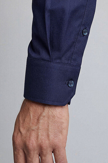 Regular Fit Pal Yaka Pamuk Lacivert Spor Erkek Gömlek - 4