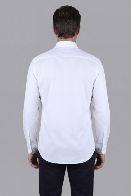 Regular Fit Pamuk Beyaz Erkek Gömlek - 2