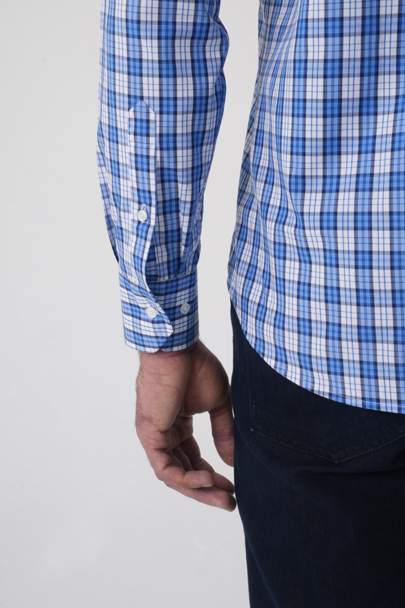 Regular Fit Pamuk Koyu Mavi Erkek Gömlek - 6