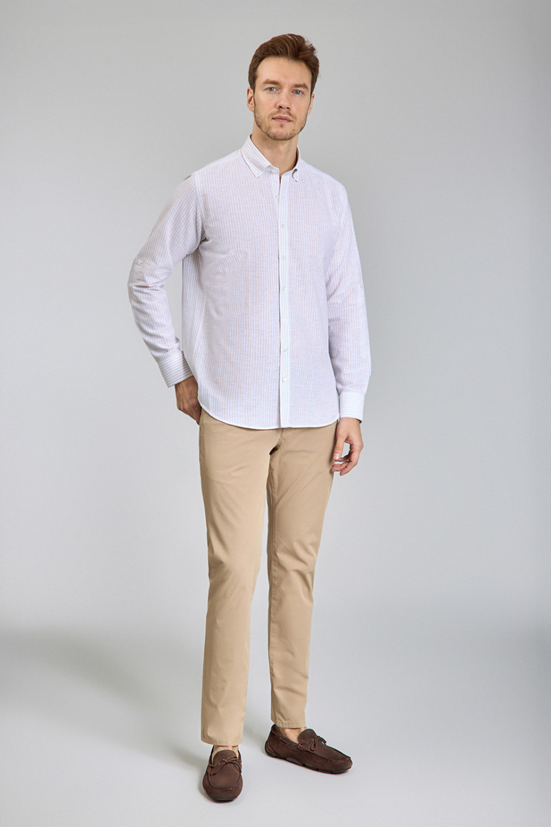 PASHA COLLAR REGULAR FIT UK SHIRT T. POCKET Beige (1)