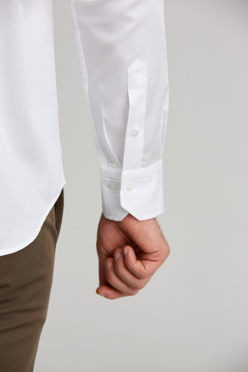 Regular Fit Paşa Yaka Beyaz Spor Basic Erkek Gömlek - 3