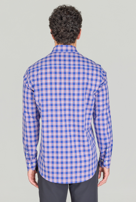 Regular Fit Paşa Yaka Cepsiz Lacivert Pamuk Erkek Gömlek - 3