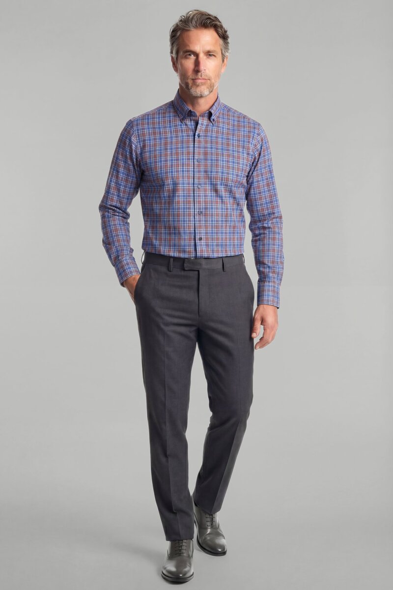 Regular Fit Paşa Yaka Cepsiz Pamuk Kahve Erkek Gömlek - 4