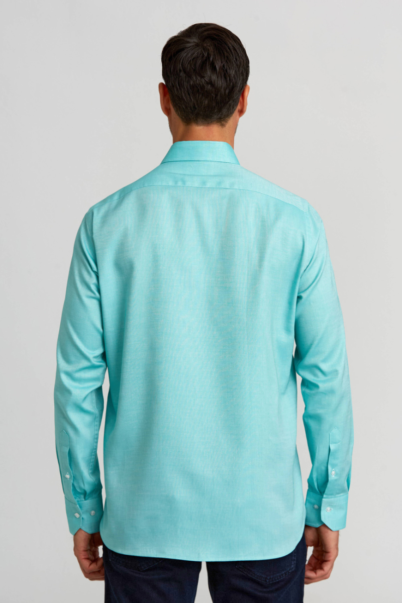 Regular Fit Paşa Yaka Düğmeli Haki Pamuk Erkek Gömlek - 2