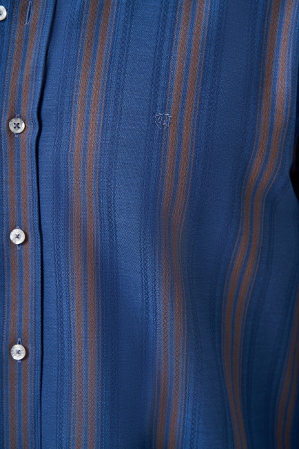 Regular Fit Paşa Yaka Kahve Basic Erkek Gömlek - 3