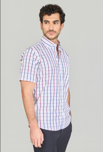 Regular Fit Paşa Yaka Kırmızı Pamuk Erkek Gömlek (1)